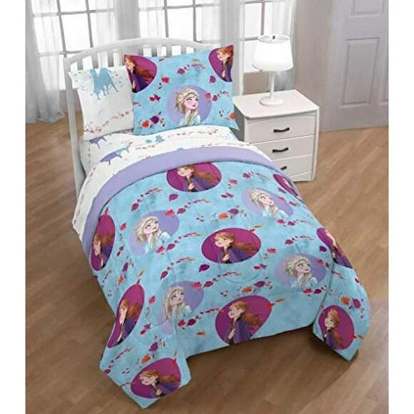 Disney Frozen 2 Full Comforter Blue Jay Franco‎ Kids Disney Bedding Anna Elsa - Picture 1 of 4